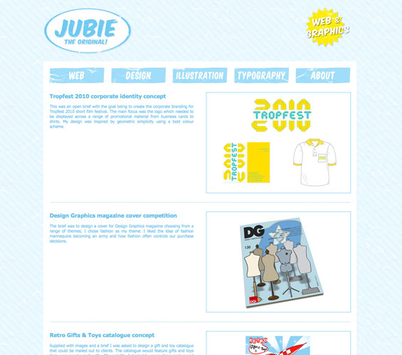 2012 Personal portfolio website