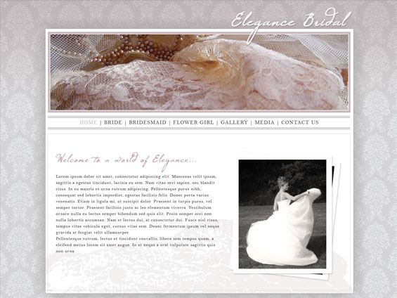 Elegance Bridal website concept
