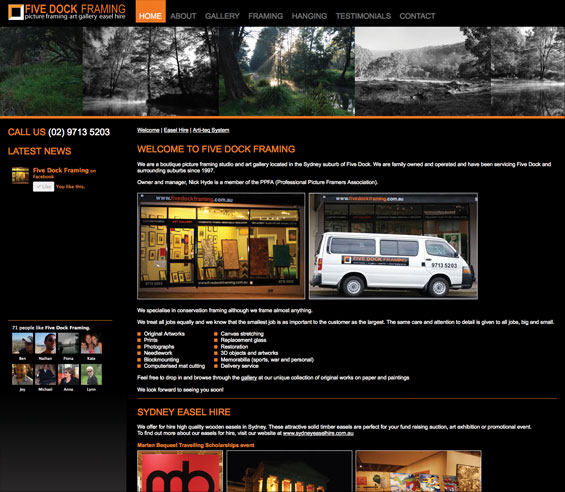 Five Dock Framing website