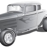 32 Ford High Boy Coupe vector illustration